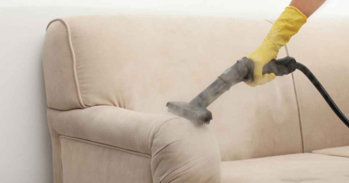 Way to make old sofa new is use steam cleaner on sofa