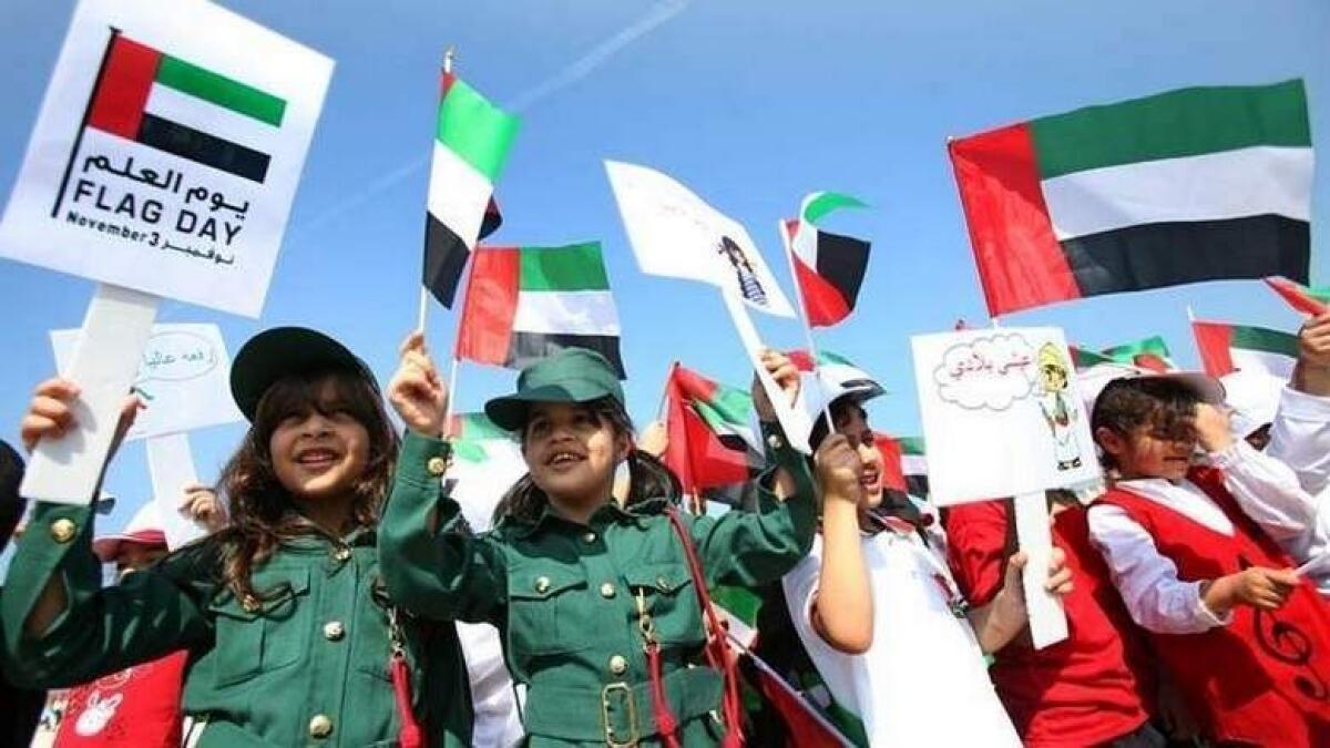Childeren Celebrate UAE Flag Day