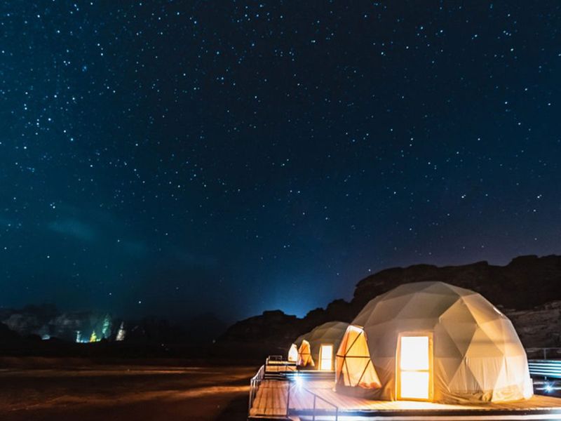 jebel hafeet desert park at night